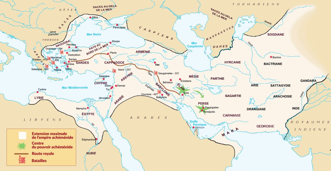 La carte de l'Empire perse • Bible, Histoire & Archéologie