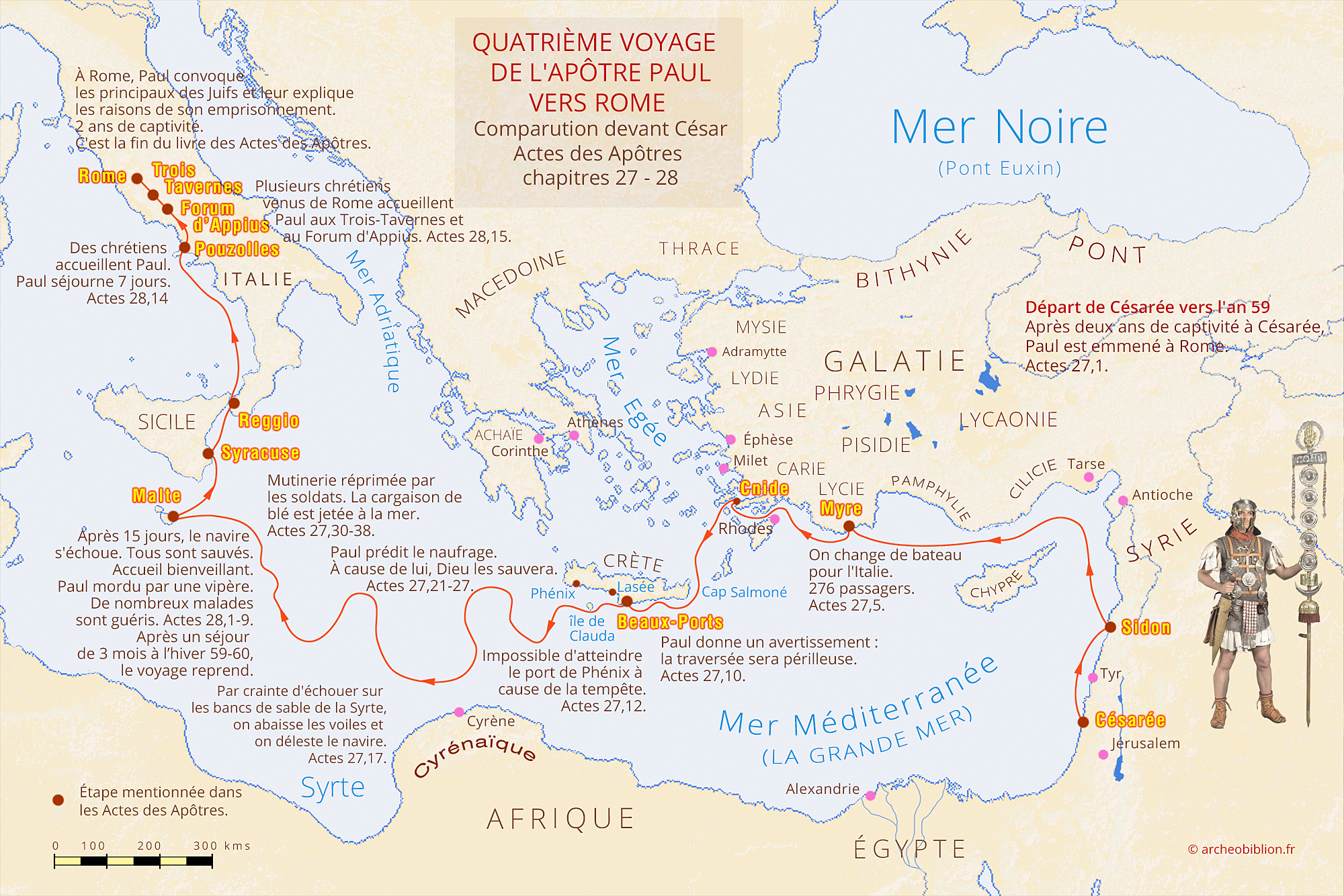 Cartes des voyages de Saint Paul - Église catholique en France